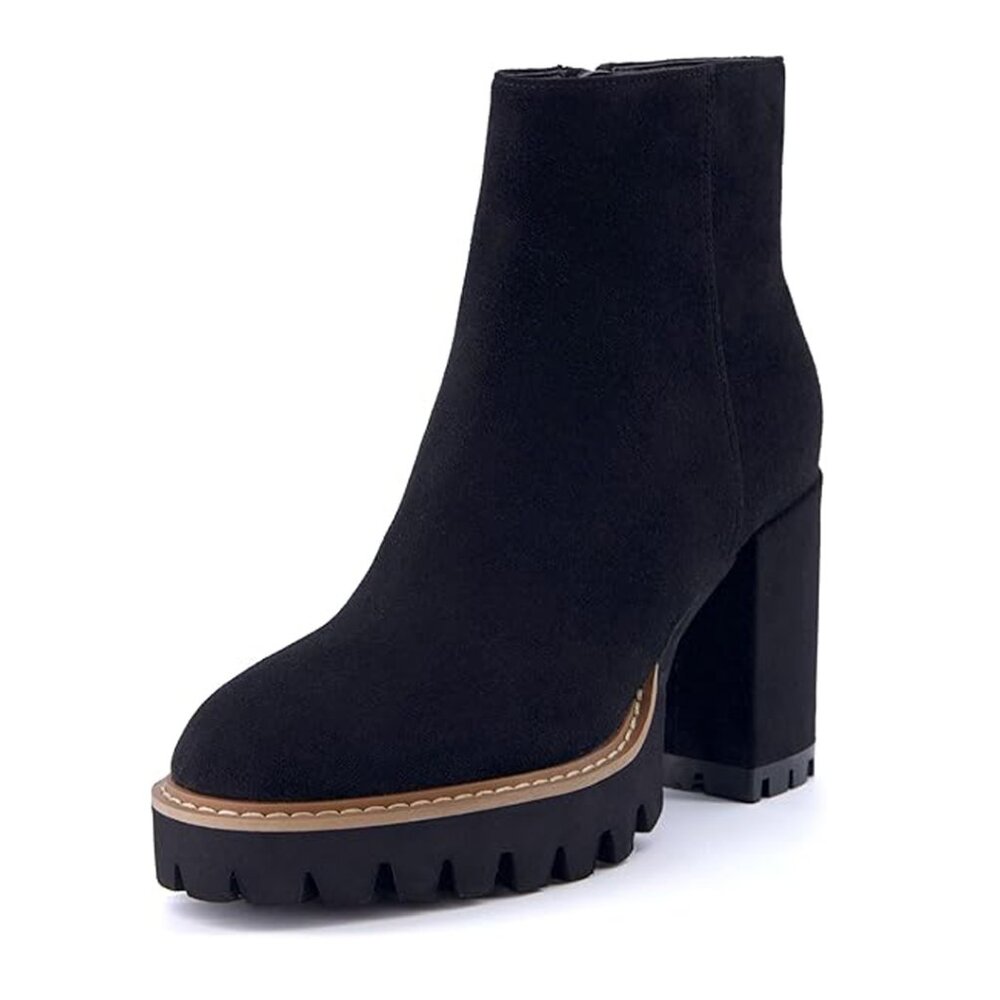 NEW in Box, CUSHIONAIRE Women's Ringo Suede Platform Heel Boot +Memory Foam, 9 W